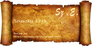 Szuszky Erik névjegykártya